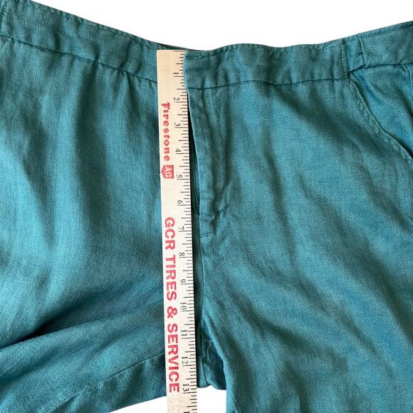 Coldwater Creek Pants Women's Size 14 Green 100% Linen Trouser Work Office Cool - Picture 9 of 13